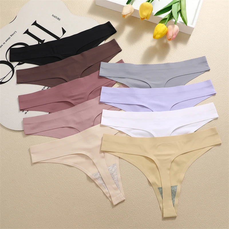 FINETOO 4PCS Silk Satin Seamless Underwear