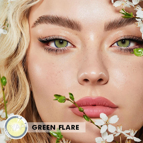 UYAAI 1Pair Green Brown Flare Color Contact Lenses