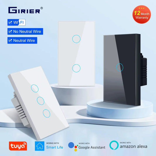 GIRIER Smart Wifi Touch Switch - No Neutral Wire Required