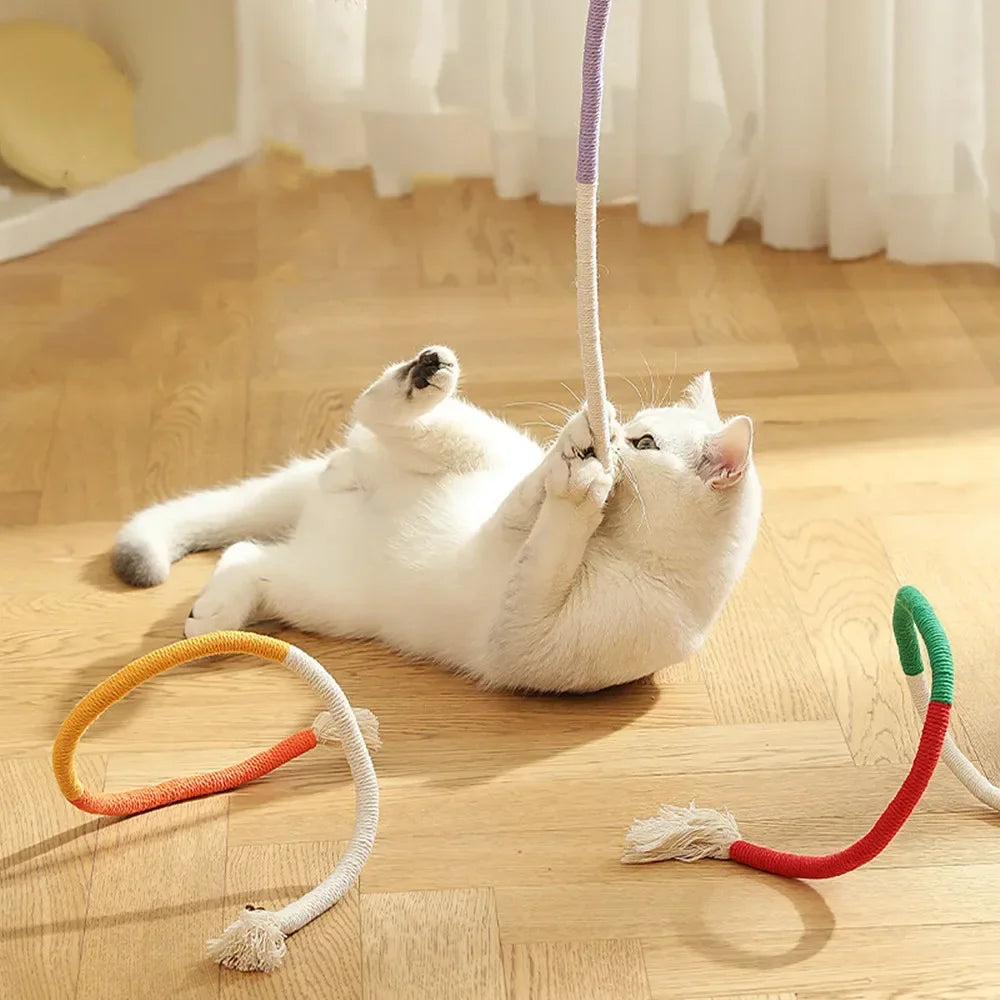 Interactive Molar Cotton Rope Cat Toys with Silvervine - Engaging Teaser for Kittens