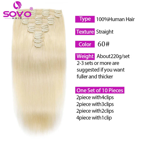 160g Clip In Human Hair Extensions - Blonde Chocolate Brown Ombre