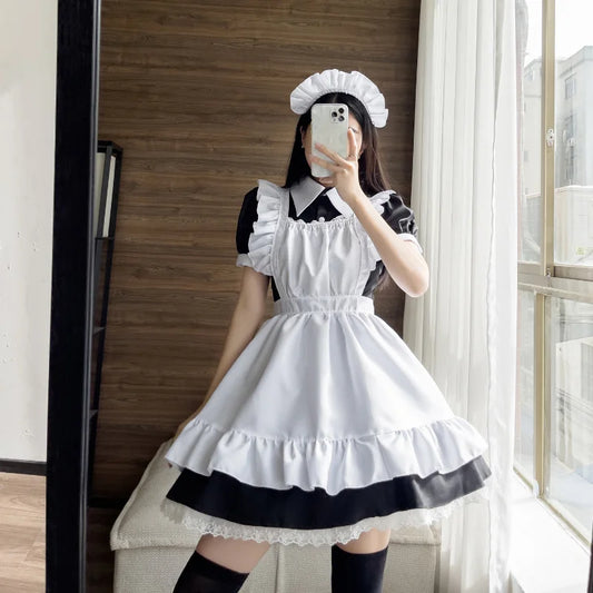 Gothic Lolita Anime Maid Cosplay Costume for Women