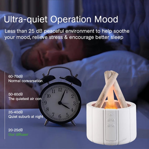 KINSCOTER 280ml Campfire Simulated Flame Aroma Diffuser - Enhance Your Space