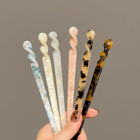 Vintage Chinese Style Hair Sticks for Women - Fashion Acetate Chopstick Hair Clips Jewelry Accessories