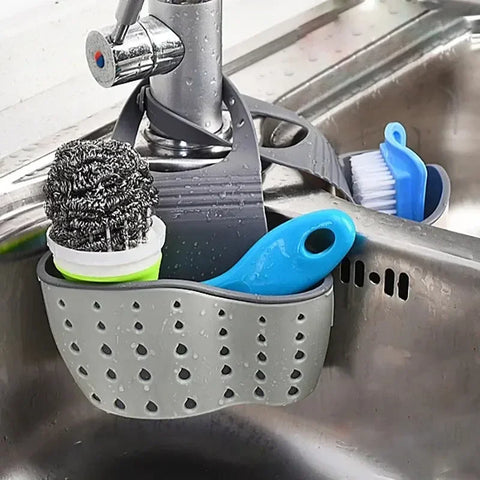 Home Storage Drain Basket - Verstelbare keukengootsteenhouder voor zeep en spons