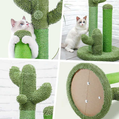 Cactus Kattenkrabpaal - Interactieve kattenkrabpaal met 3 krabpalen en bungelende bal