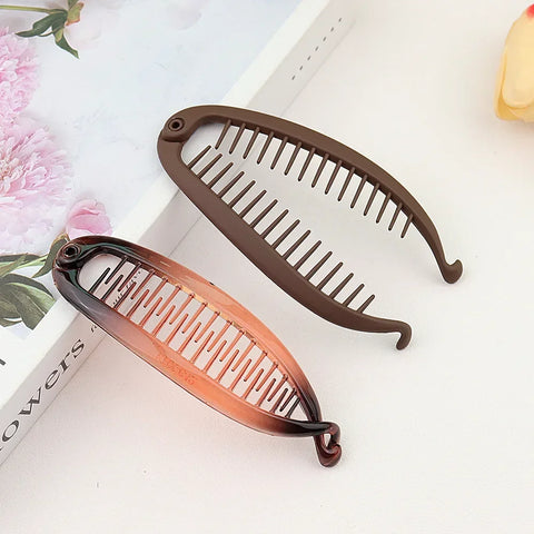 Matte Frosted Ponytail Banana Hair Clip - Stylish Hairpin for Women