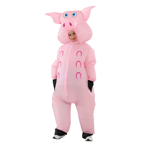 Adult Pink Pig Inflatable Costume for Parties