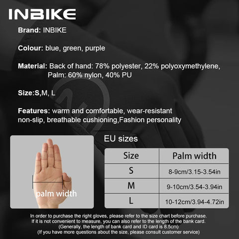 INBIKE 2024 Gel Padded Fietshandschoenen voor Heren - Herfst Winter Full Finger Touchscreen MTB Accessoires