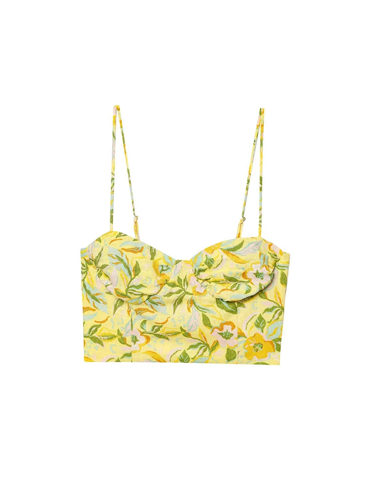 TFMLN Women Floral Print Skirt Two Piece Set