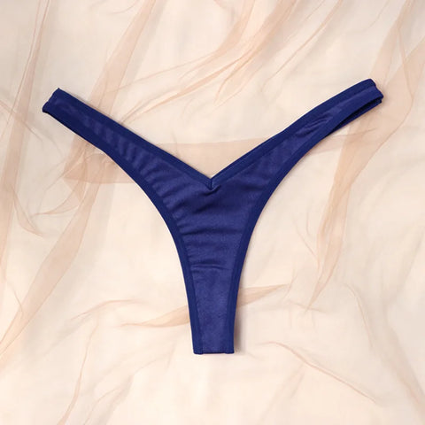 Seamless Thongs Solid Thong Panties for Women - Soft Silk Tangas