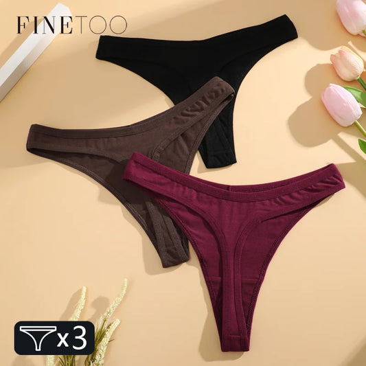 3Pcs Cotton Seamless Panties Set for Women