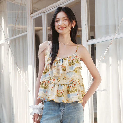 Semir Vacation Style Blouse voor Dames - Haltertop met Ruches 