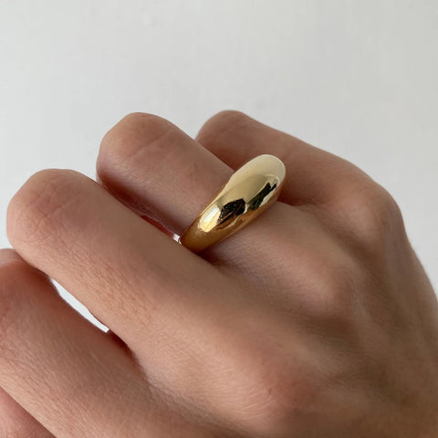 SUNIBI Simple Stainless Steel Arc Rings for Women - Elegant Geometric Jewelry for Couples