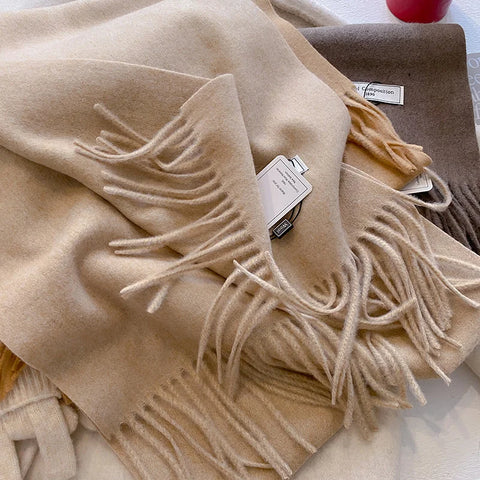 Luxury Winter Wool Cashmere Scarf for Women
