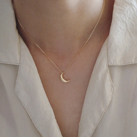 INZATT 925 Sterling Silver Moon Choker Necklace