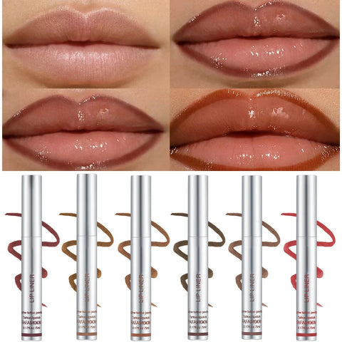 6 Color Waterproof Lip Liner Peel Off Tattoo Lip Gloss - Long Lasting Matte Lip Tint