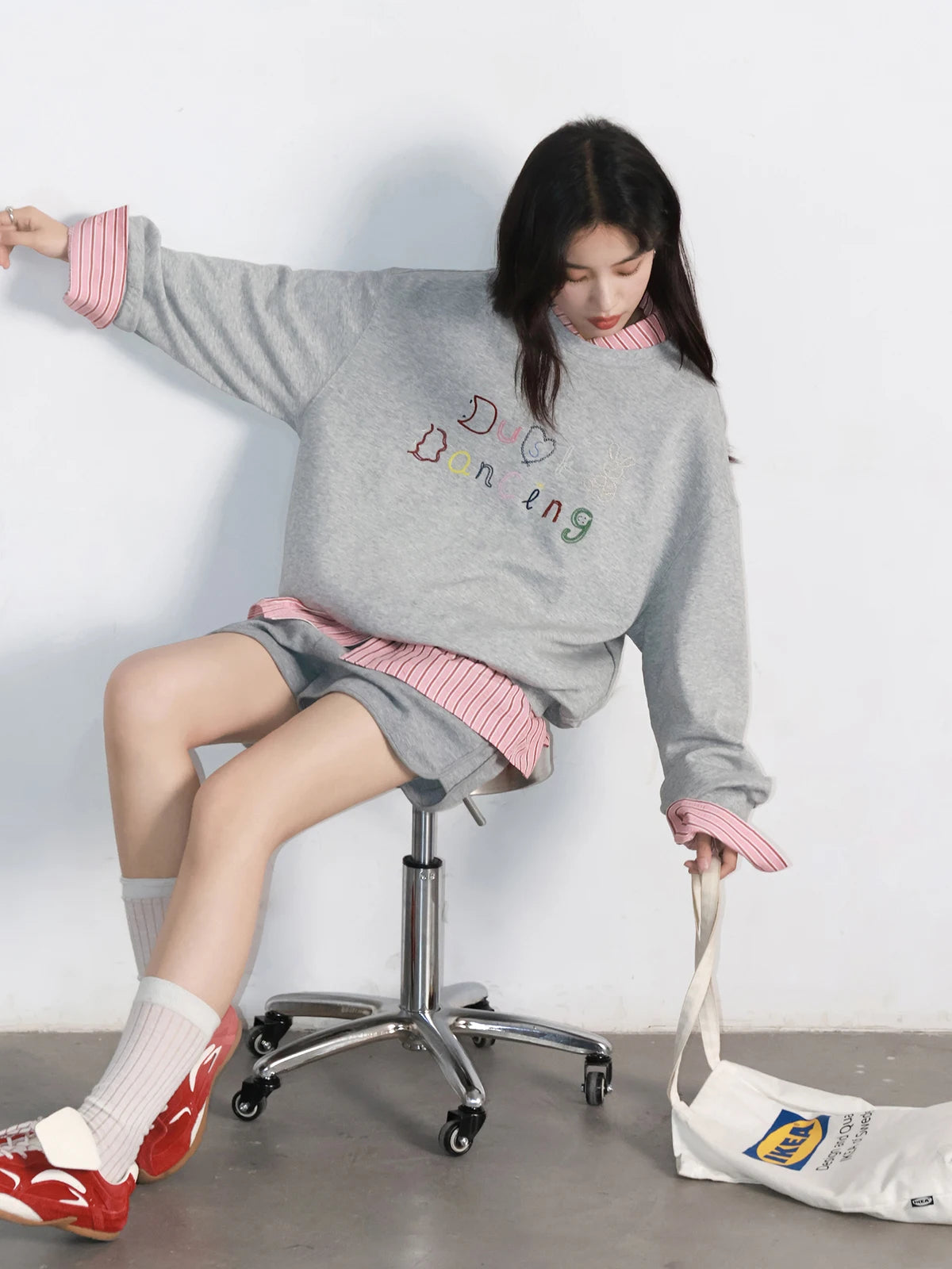 CHIC VEN Women Sweatshirts Long Sleeve O Neck Loose Casual New Embroidered Letter Female Pullover Top Spring Autumn 2025