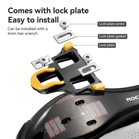 ROCKBROS Bicycle Lock Pedal - Anti-slip MTB Bike Pedals with Lock Plate