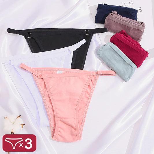 3PCS/Set Cotton Panties Women's Underwear - Soft, Sexy Low-Waist Briefs