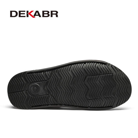 DEKABR Herren-Sommersandalen – Rindsleder, offene Zehenpartie, Slip-On 
