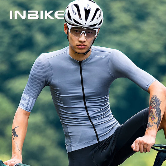 INBIKE Short Sleeve Bicycle Jersey for Men - Summer Road Cycling & MTB Sportswear