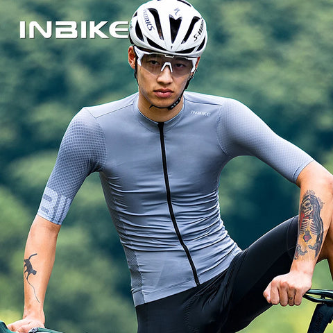 INBIKE Short Sleeve Bicycle Jersey for Men - Summer Road Cycling & MTB Sportswear