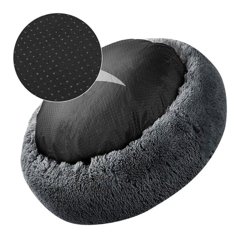 Pluche ronde donut hondenmand - Gezellig en stijlvol bed voor middelgrote tot grote huisdieren