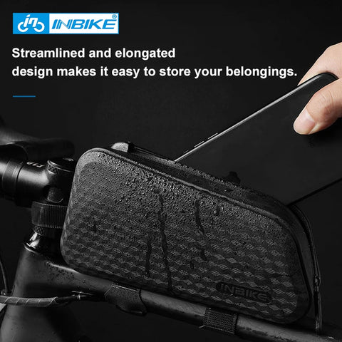 INBIKE Slim Front Frame Top Tube Bag - Waterproof Bicycle Handlebar Bag for Mountain and Road Bikes