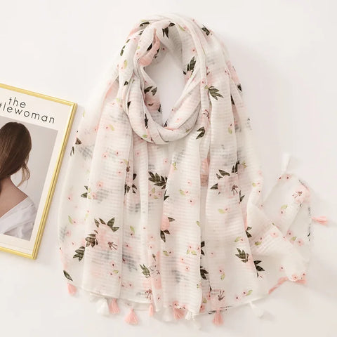 Luxury Cotton Scarf for Women - Stylish Large Shawl