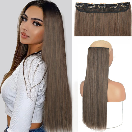 Long Straight Hairstyle 5 Clip Natural Hair Extension