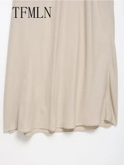 TFMLN Elegant Women Patchwork Slim Strap Dress