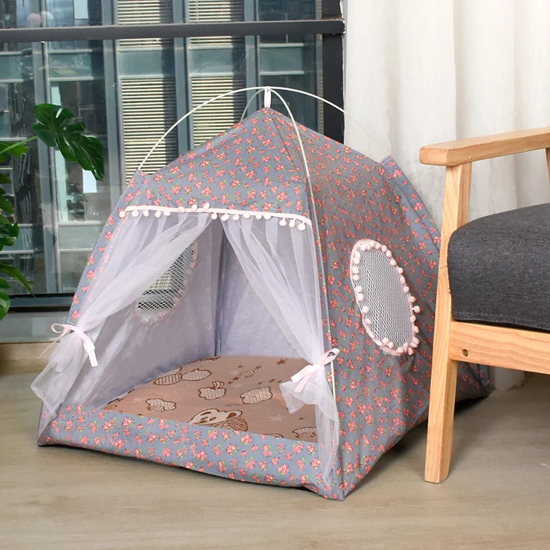 Cat Broken Flower Tent - Semi Enclosed Nest for Dogs and Cats