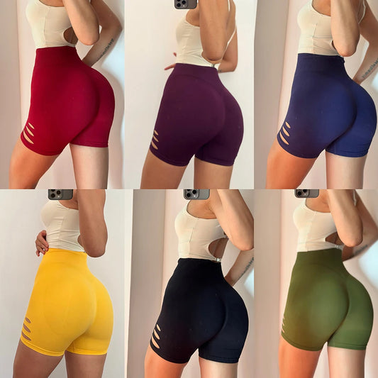 Nepoagym Dames Naadloze Yoga Shorts met Verborgen Scrunch