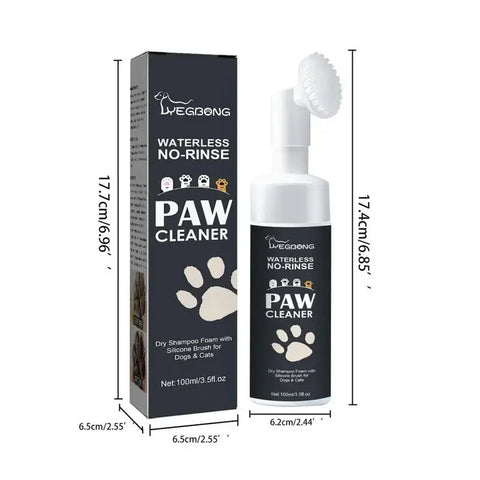 100 ml pootreinigerschuim: waterloze huisdierenshampoo voor honden en katten met borstel 