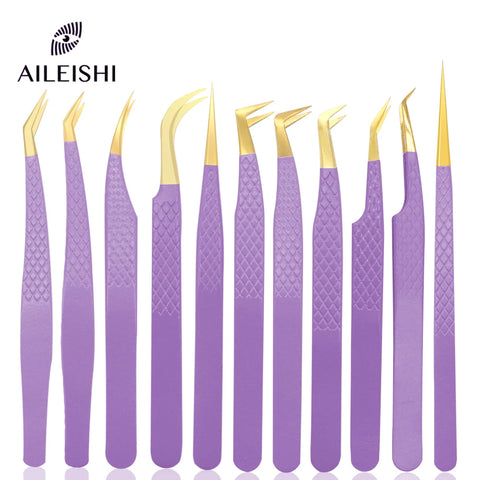 AILEISHI Stainless Steel Eyelash Tweezers