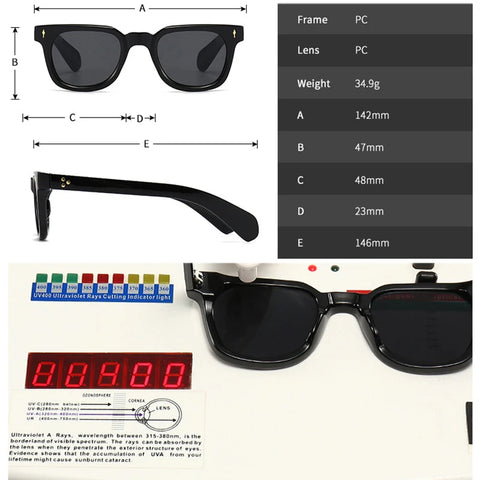 SHAUNA Retro Vierkante Rivet Zonnebril – Groene UV400 Unisex Mode Zonnebrillen