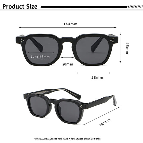 CATERSIDE Retro Punk Vierkante Zonnebril – Klein Montuur UV400 Unisex Zonnebrillen voor Reizen &amp; Festivals
