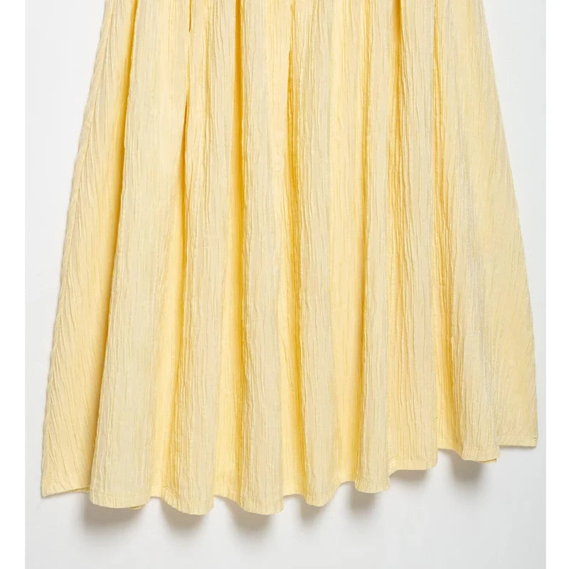 Elegant Pleated Slip Midi Dress for Women