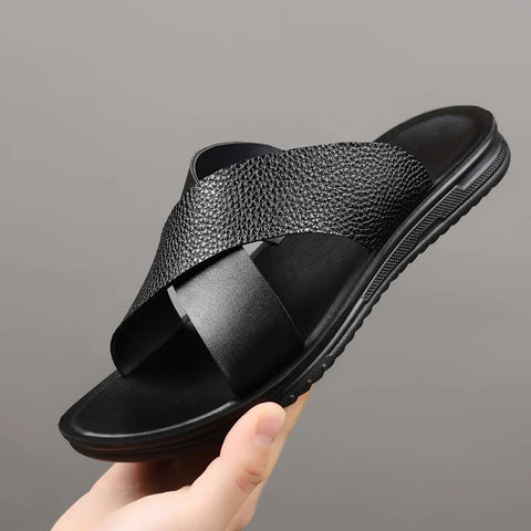 Men's Fashion Casual Leather Slides