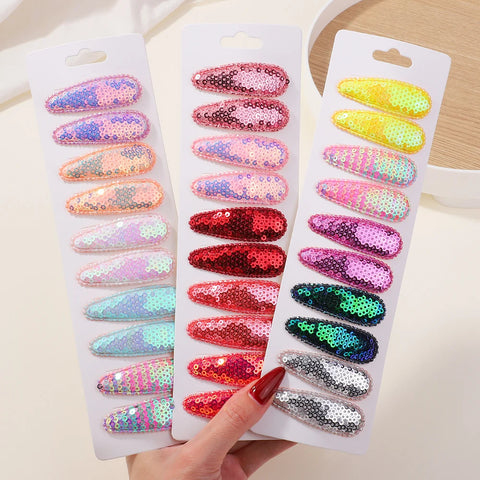 10 stuks/set Koreaanse feestpailletten BB-clips - handgemaakte haaraccessoires voor kinderen