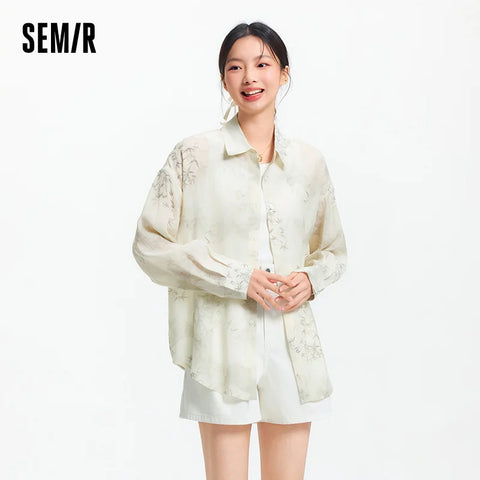 Semir Long Sleeve Shirt Dames - Oversized Artistieke Stijl