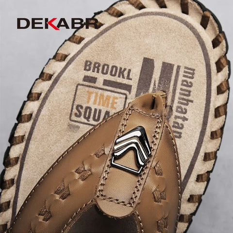 DEKABR Luxe Herenpantoffels van Echt Leer 