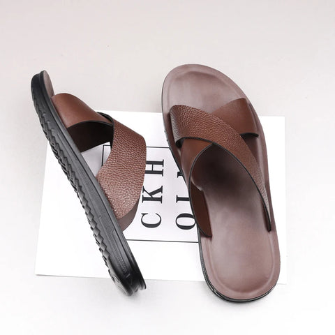 Men's Fashion Casual Leather Slides
