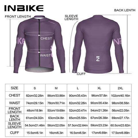 INBIKE Men's Cycling Long Sleeve Breathable MTB Jersey – Comfortable Road Bike Top with Pocket