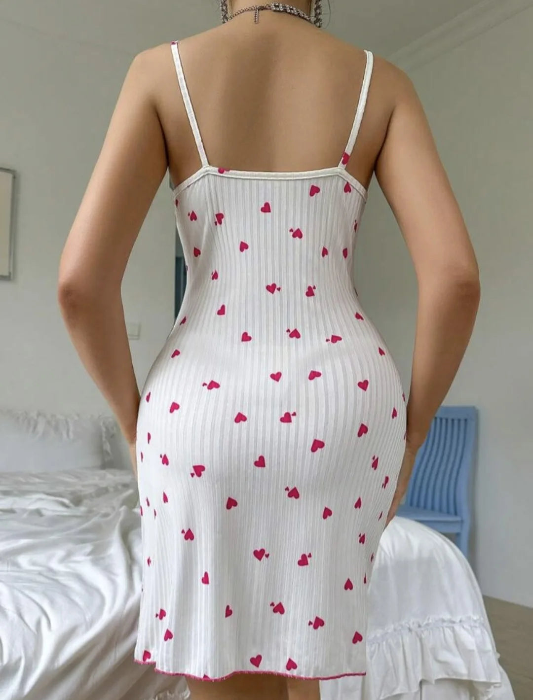 Women's Elegant Lace Trim Sleep Dress
