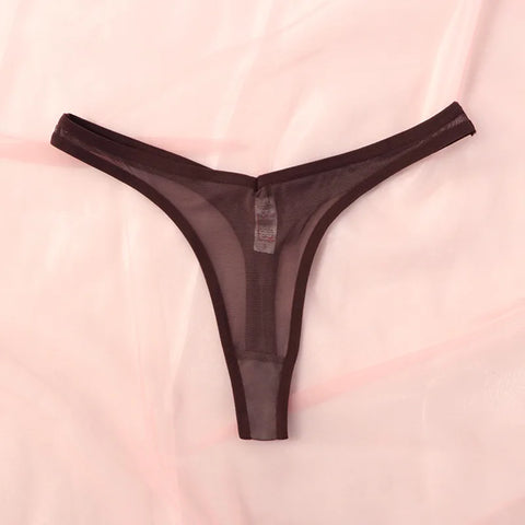 Seamless Thongs for Women – Translucent Mesh T-back Underwear