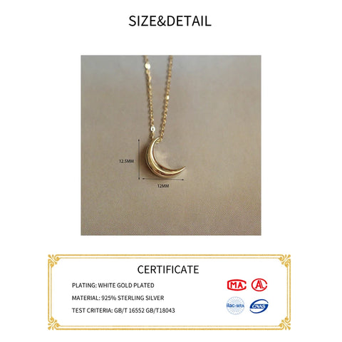 INZATT 925 Sterling Silver Moon Choker Necklace