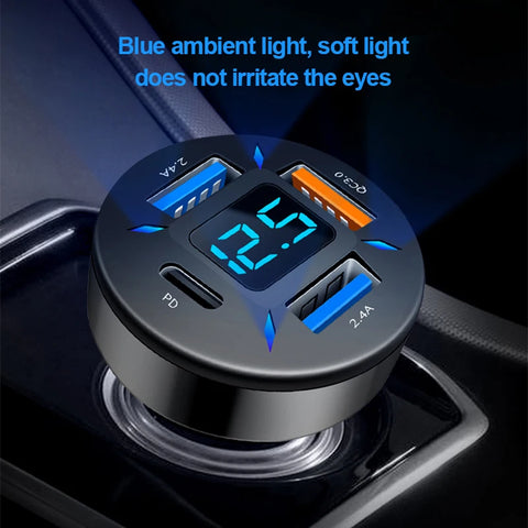 66W Quick Charge Car Phone Charger with 4 USB Ports