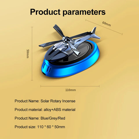 Solar Powered Helicopter Aromatherapy Car Air Freshener